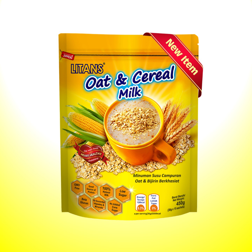 New Litans Oat And Cereal Milk Drink 30gm X 15 Sachets Shopee Malaysia