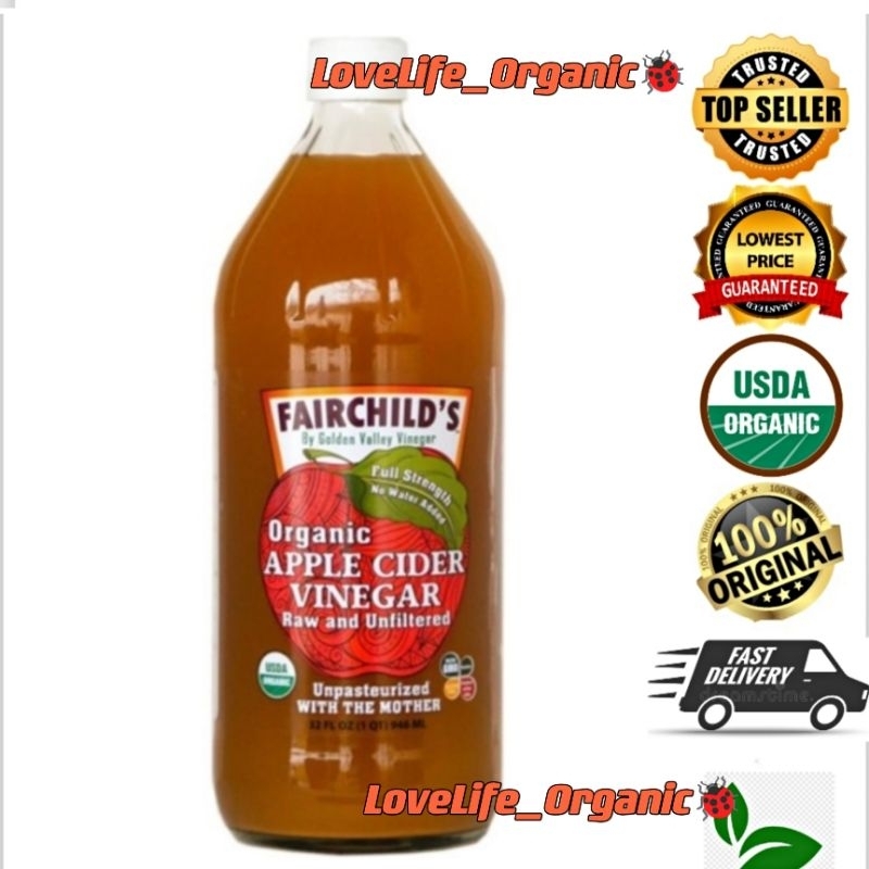 FAIRCHILD'S Organic Apple Cider Vinegar 946ML Exp8/2028 Shopee Malaysia