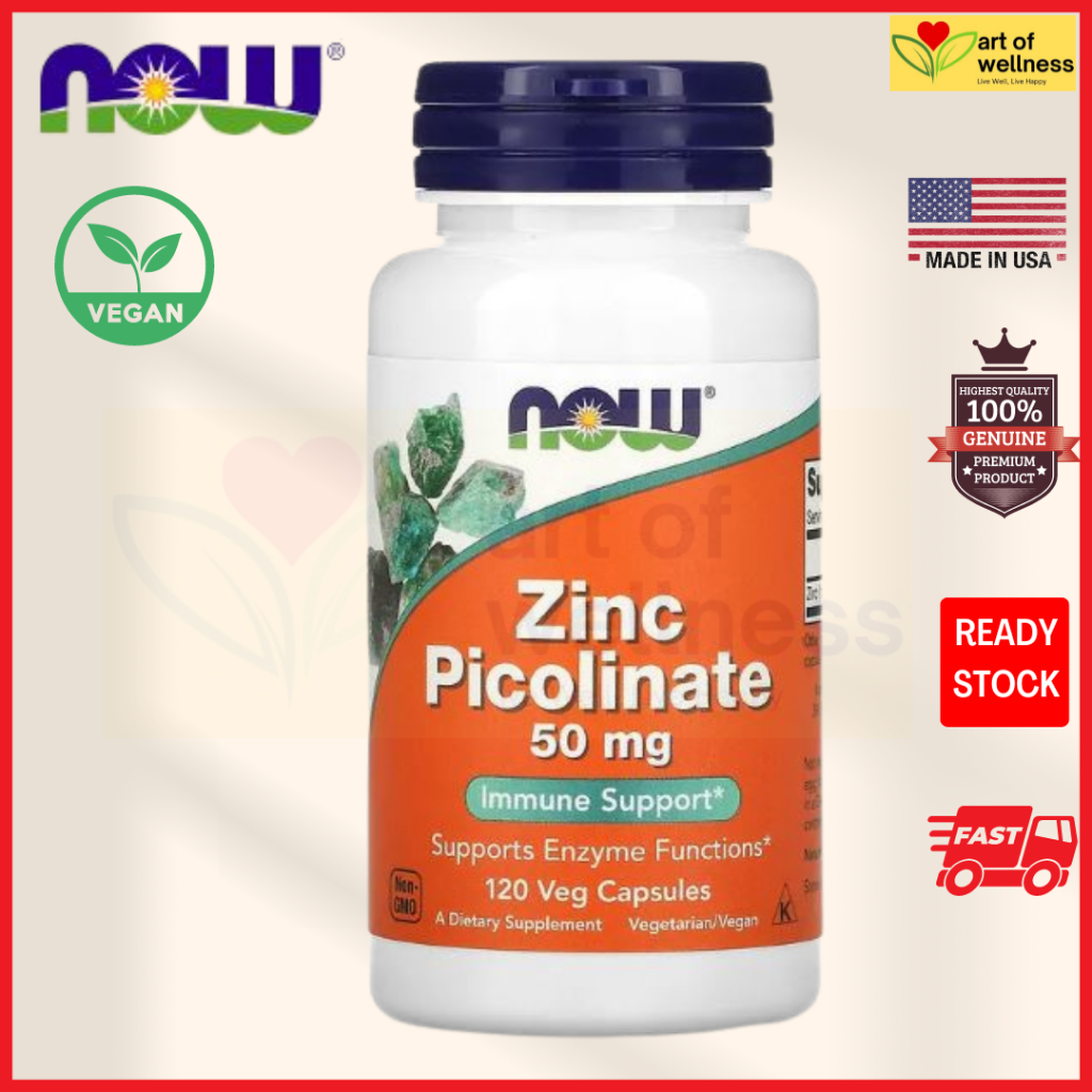 NOW Foods, 💥 ZINC PICOLINATE 💥, 50 mg, 120 Veg Capsules (Immune Support