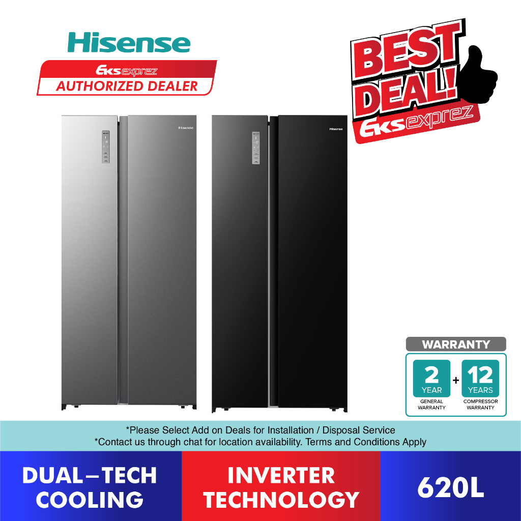 [FREE SHIPPING] Hisense Side by Side Inverter Fridge (620L