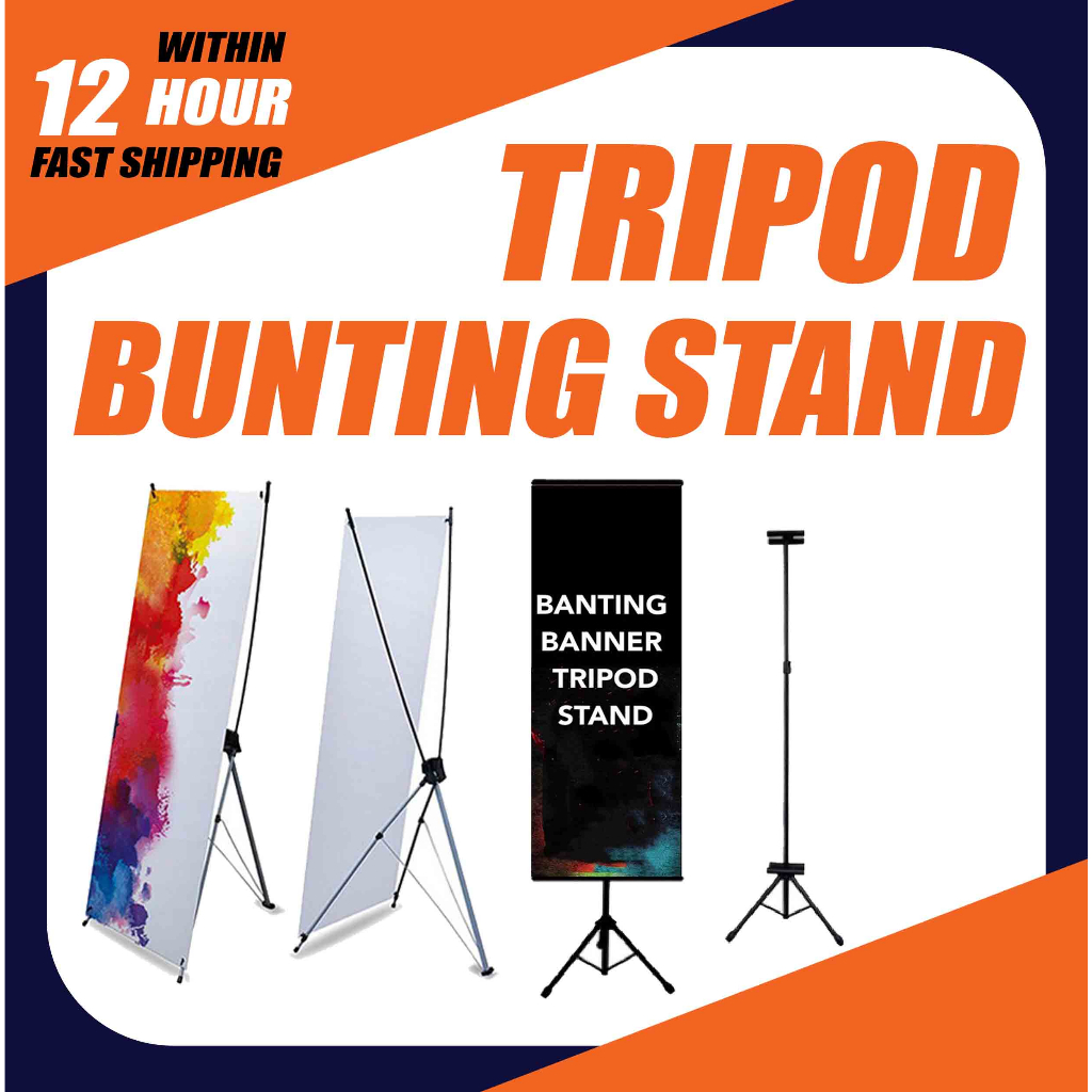 Ready Stock Tripod Stand Banner Bunting 2meter Height Adjustable X