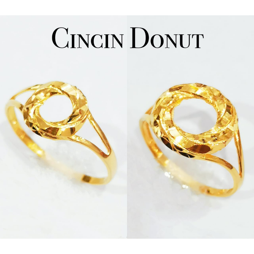 Merdeka 916 Gold 1C Donut Ring / Cincin Donut Emas 916 Tulen (S10 - S20 ...