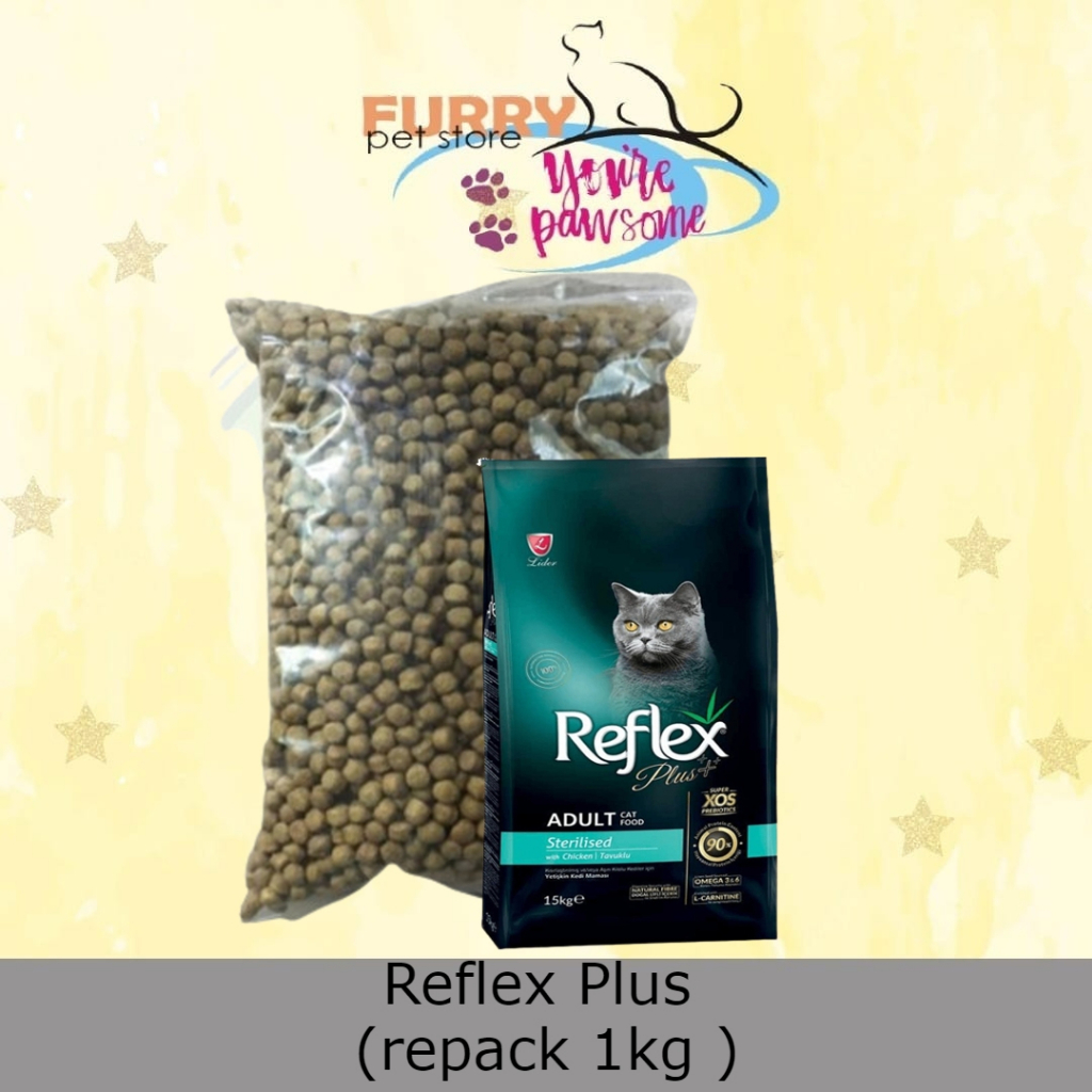 [ REPACK 1KG ] Reflex Plus Sterilised Chicken Cat Food | Shopee Malaysia