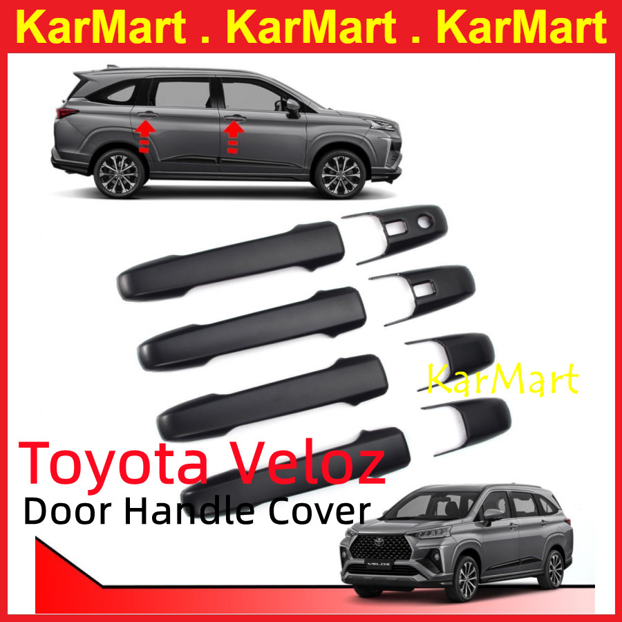 Toyota Veloz Black Door Handle Cover Glossy Black Door Bowl Exterior