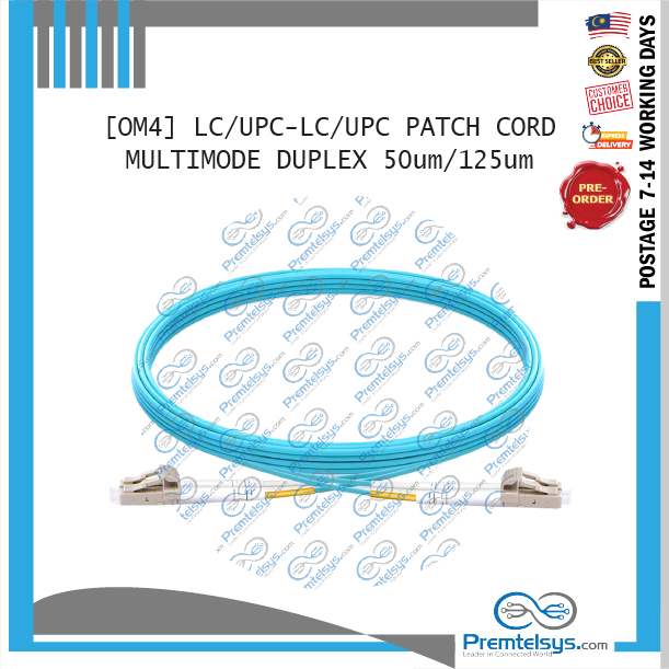 [OM4] LC/UPC-LC/PC Patch Cord Multimode Duplex 50um/125um | Shopee Malaysia