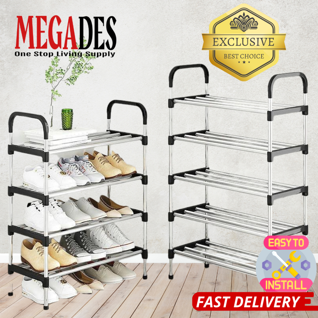 Space Saving Shoe Rack / Stainless Steel Shoes Rack Organizer for Home ...