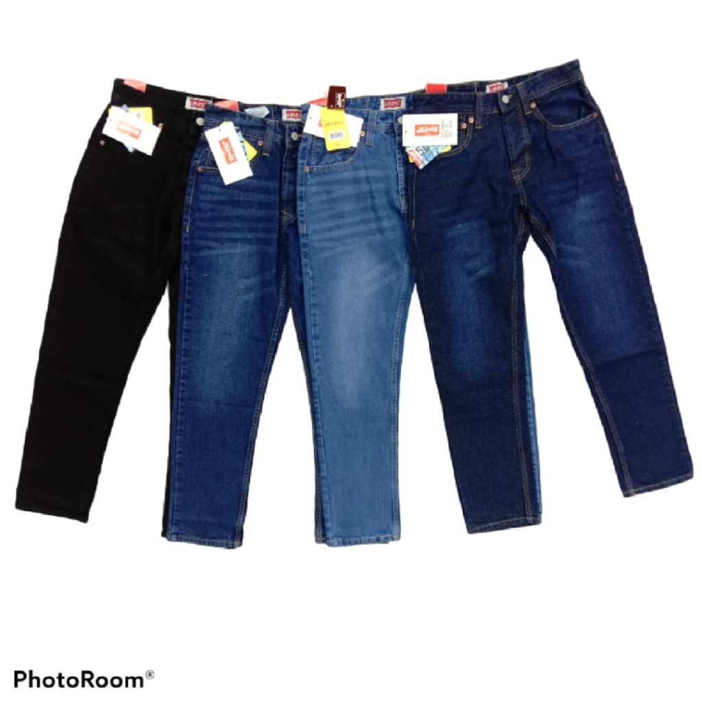 Seluar Jean Lelaki Denin Straight Fit Long Pant Kain tebal Zipper