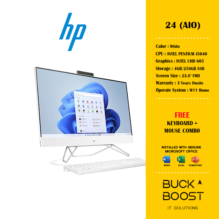 HP 24 (24CB0011D) AllInOne Desktop PC ( Pentium J5040 / 3YR