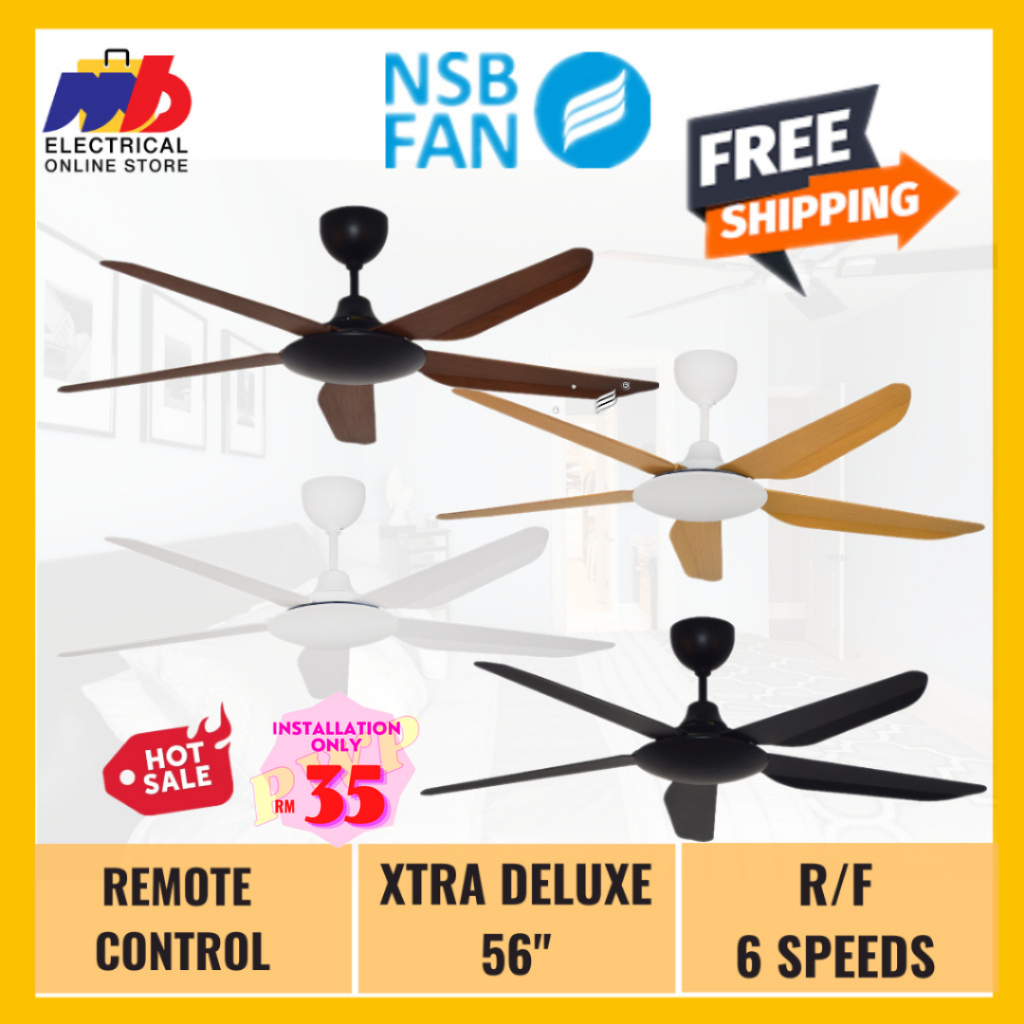 *FREE SHIPPINH* NSB XTRA DELUXE CEILING FAN 6 SPEED CEILING FAN WITH REMOTE CONTROL Shopee