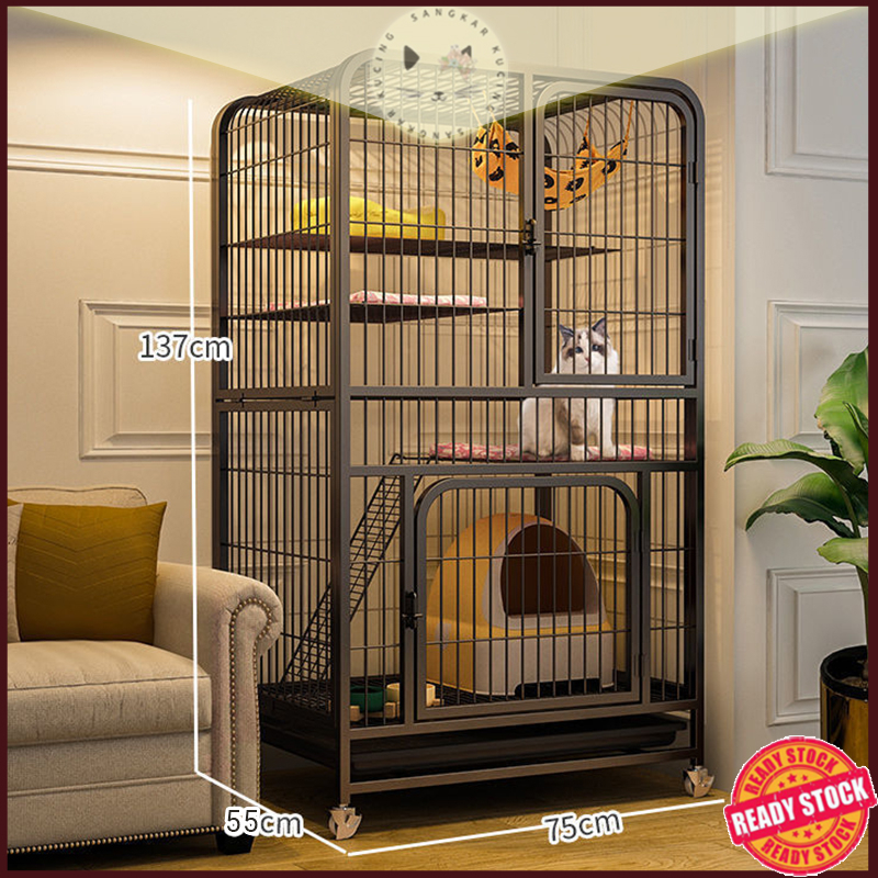 Sangkar Kucing Besar 2 3 Tingkat 4 Level Cat Cage Large Cat House ...