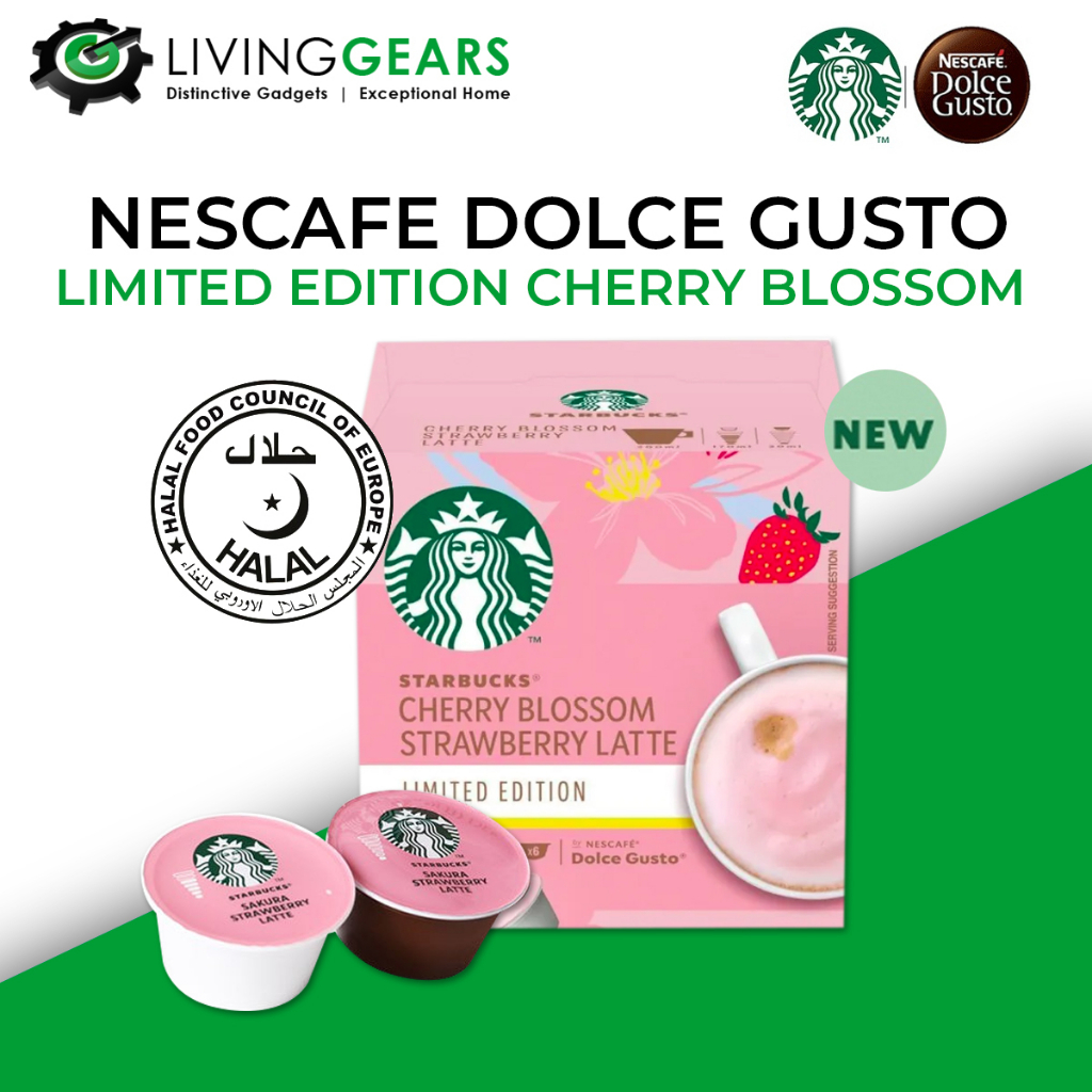Starbucks Cherry Blossom Sakura Strawberry Latte by NESCAFE Dolce Gusto
