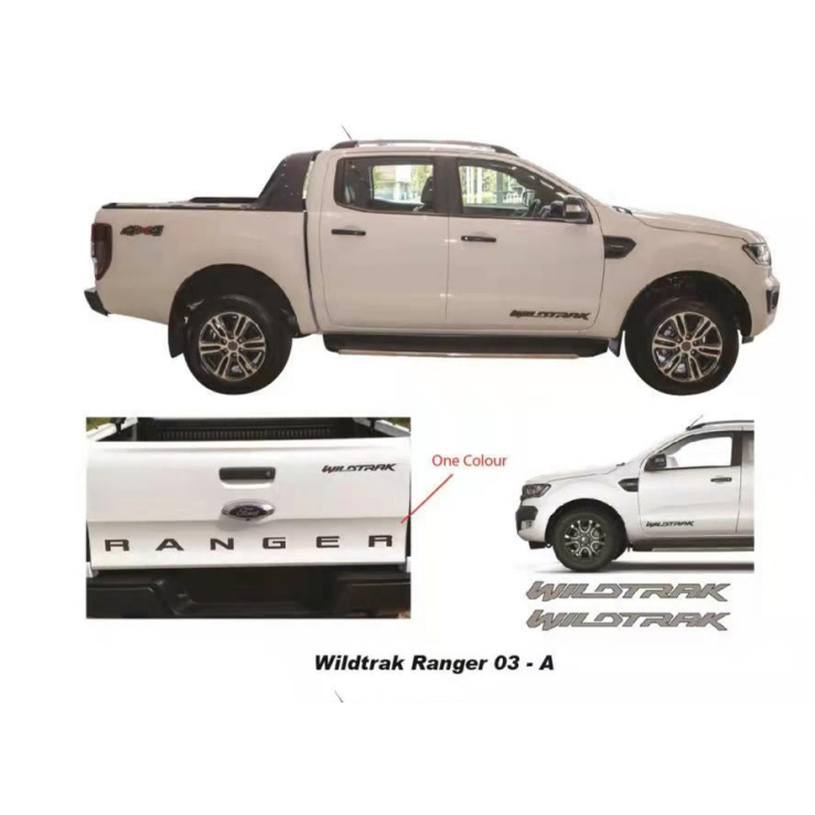 FORD RANGER Body Sticker Side Lining (4 Designs) - Raptor, Wildtrak ...