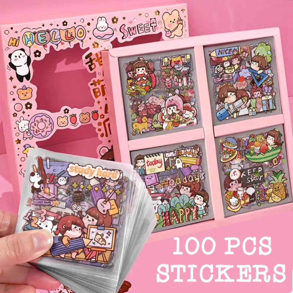 100 Stickers/PET Stickers/Sweetheart Party/Journal Stickers/Deco ...