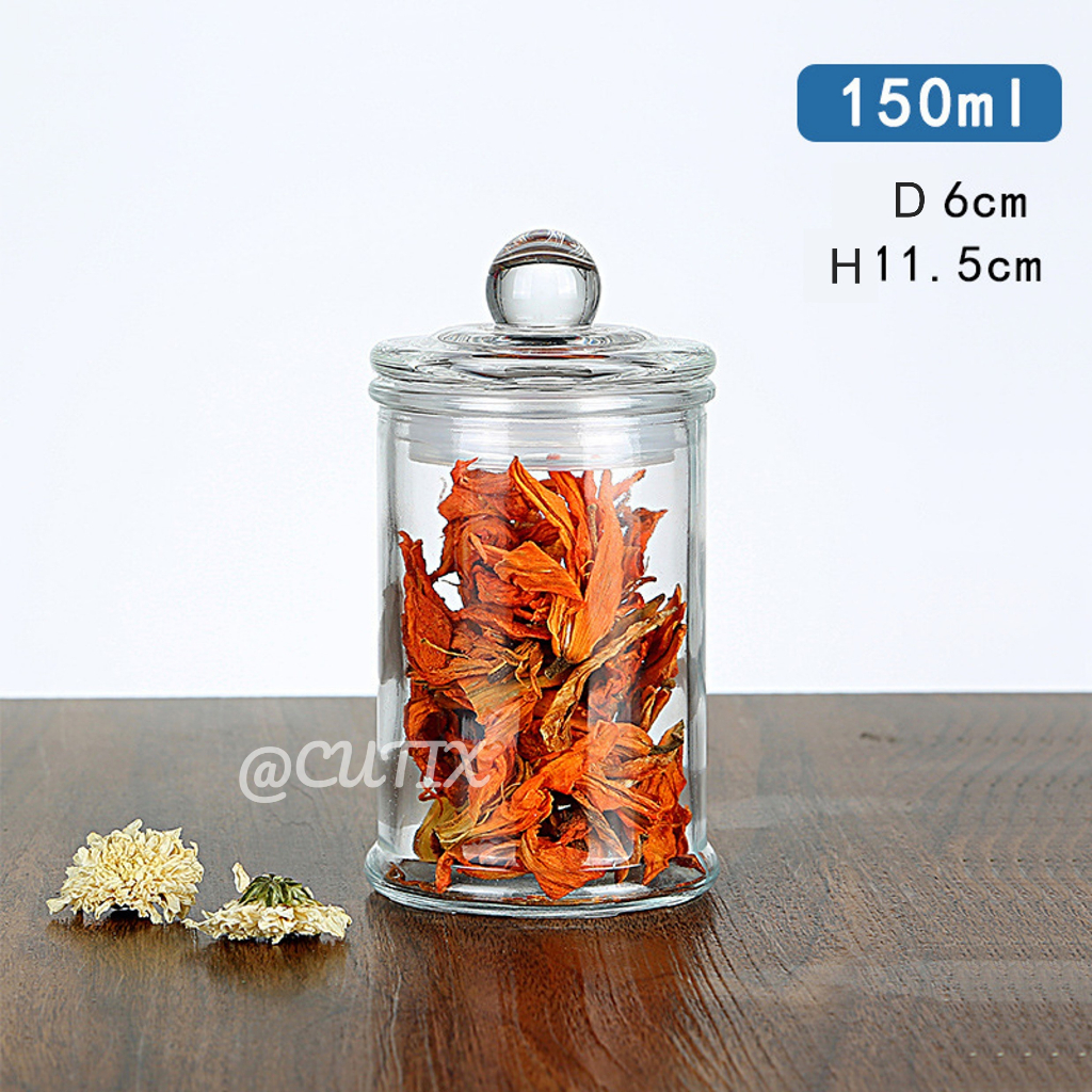 Set Pcs Ml Airtight Glass Cookies Jar Storage Container Bottle Balang Kuih Raya Botol