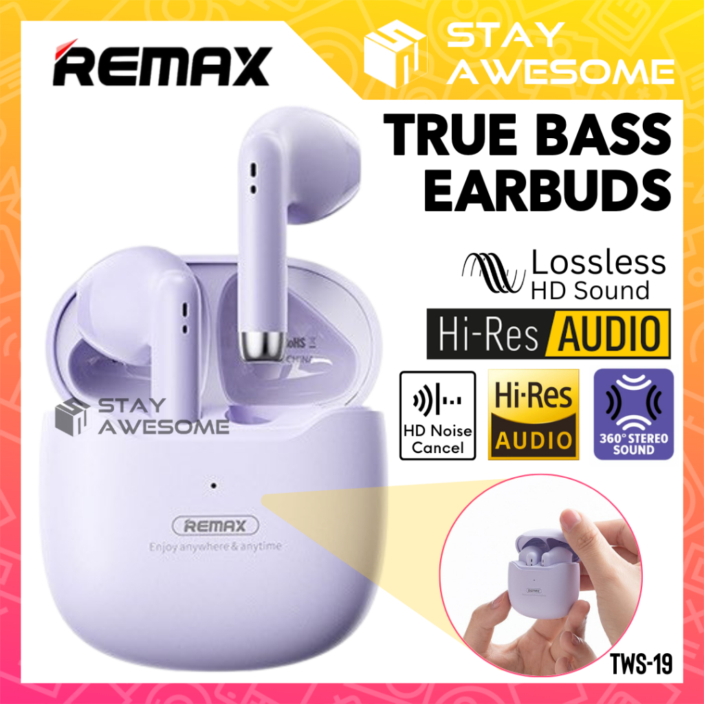 REMAX True Wireless Earphone Bluetooth TWS Earbuds ANC Stereo Bass ...