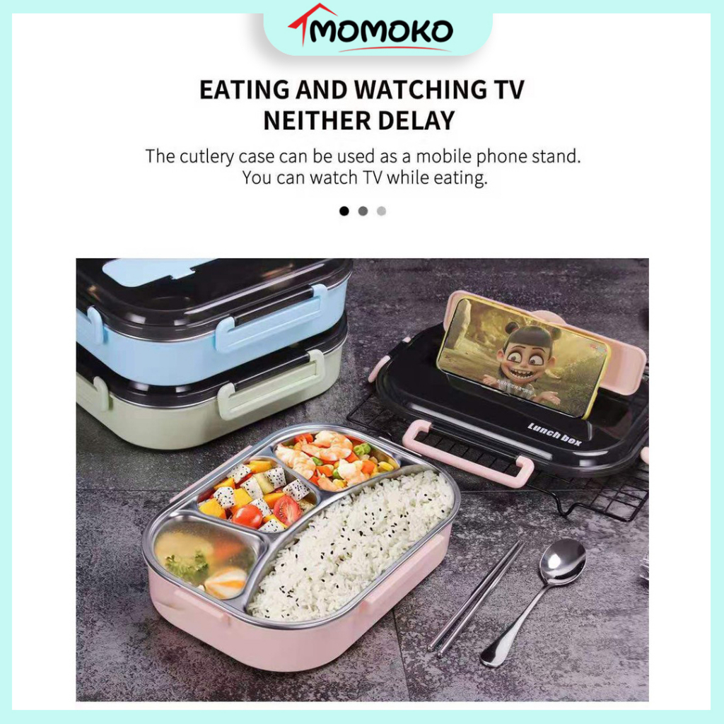 【Merdeka Sale】Japanese Style Bento Lunch Box Portable Stainless Steel ...
