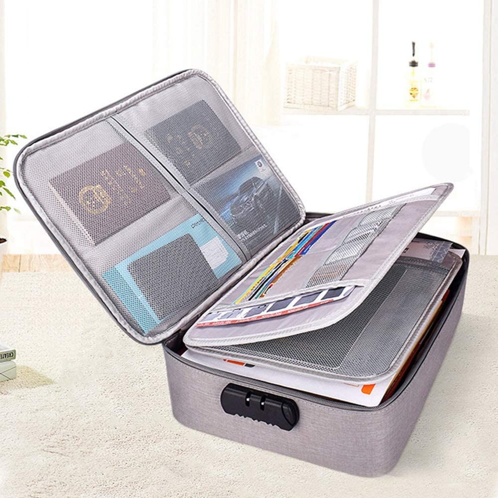 Password Lock Document Bag, Waterproof A4 Briefcase, Portable Deed