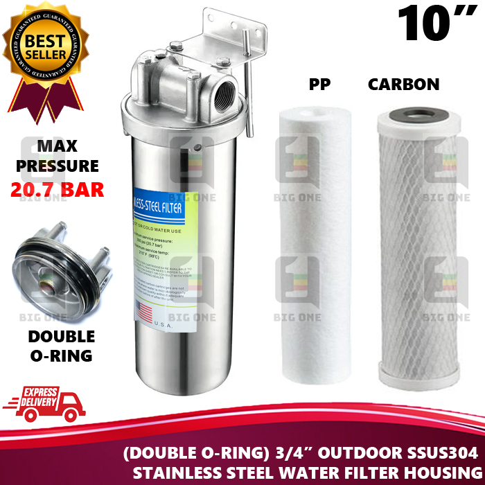 (USA) HIGH PRESSURE 10" SUS304 STAINLESS STEEL WATER FILTER HOUSING