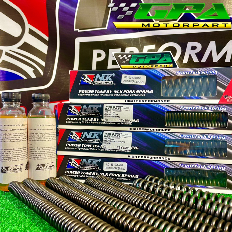 NLK PERFORMANCE RACING FORK SPRING FORK OIL 180ML FORK SCREW LC1354S ...
