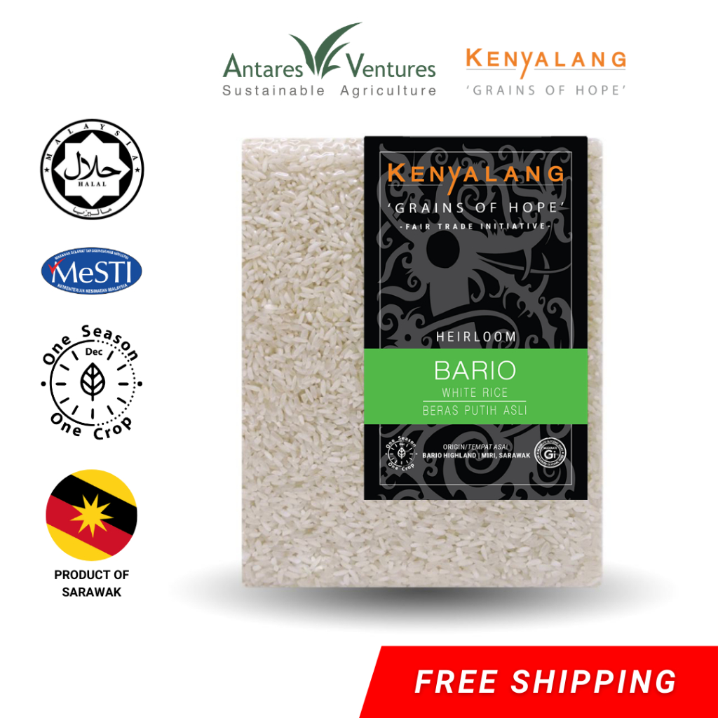 Kenyalang Heirloom Bario White Rice 1kg | Shopee Malaysia