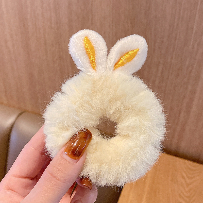 Flurry Rabbit Ears Cute Scrunchie Hairties 毛绒兔子耳朵可爱大肠发圈 Getah Rambut ...
