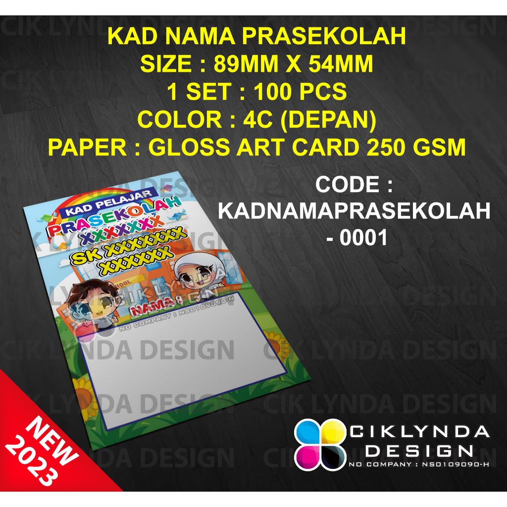 PRE-ORDER - KAD NAMA MURID PRASEKOLAH (1 SET - 100 PCS) | Shopee Malaysia