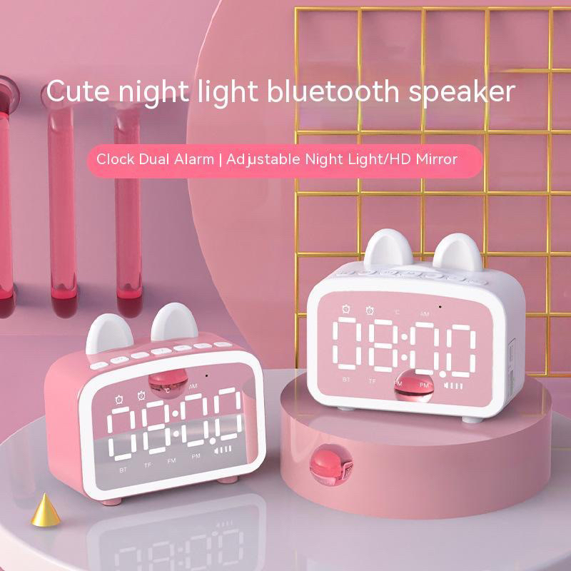 Multifunction Bluetooth Speaker Wireless LED Mirror Alarm Clock