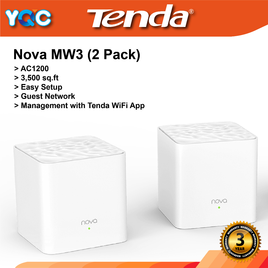 Tenda MW3 (2pack) AC1200 Whole Home Mesh WiFi Router System | Shopee ...