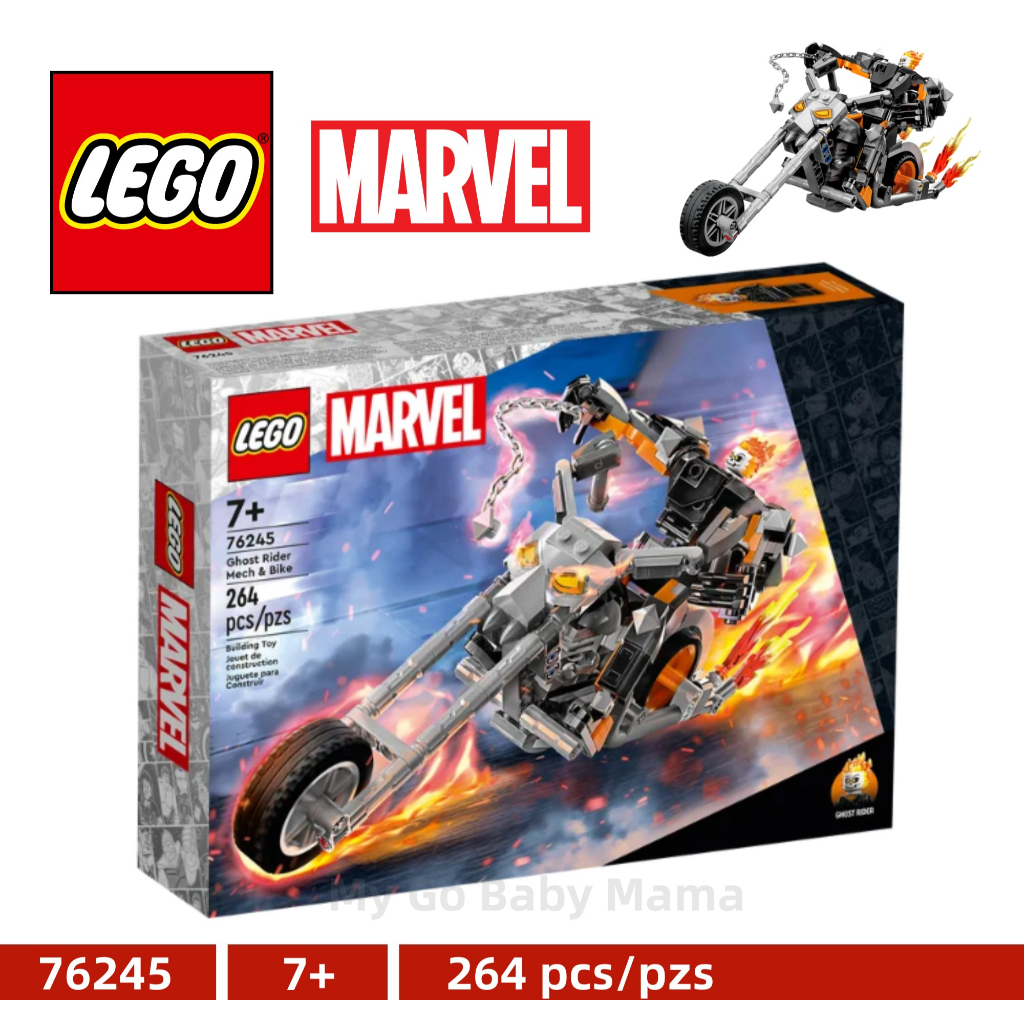 Bicicleta Ghost Rider 1 LEGO Marvel Ghost Rider Mech & Bike Set,