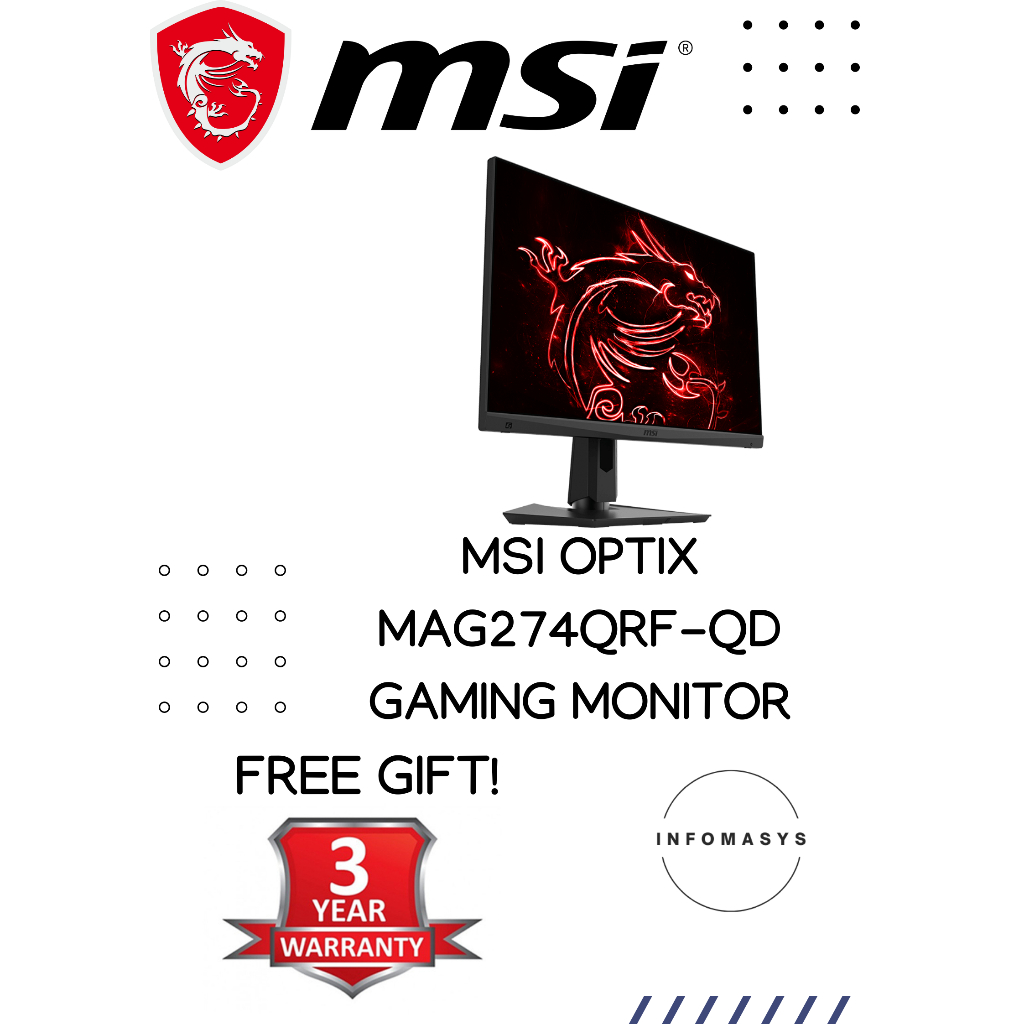 MSI Optix MAG274QRFQD Gaming Monitor Shopee Malaysia