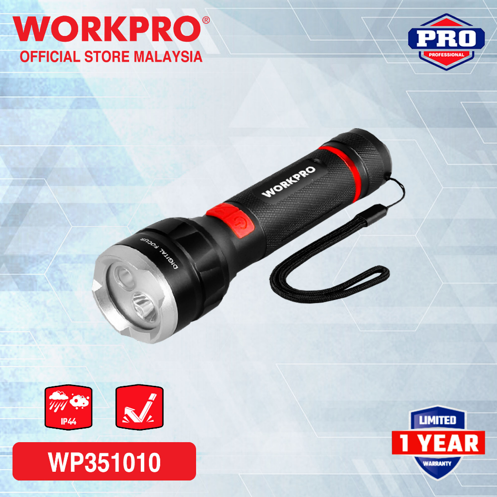 WORKPRO WP351010 - 750LM Rechargeable Aluminium Flashlight | Shopee ...