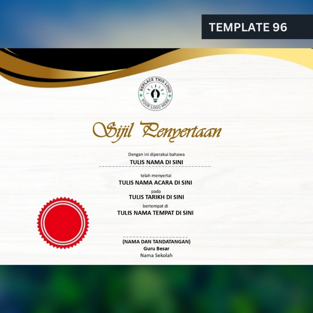 [Powerpoint] Template Sijil Certificate Template Editable Powerpoint ...
