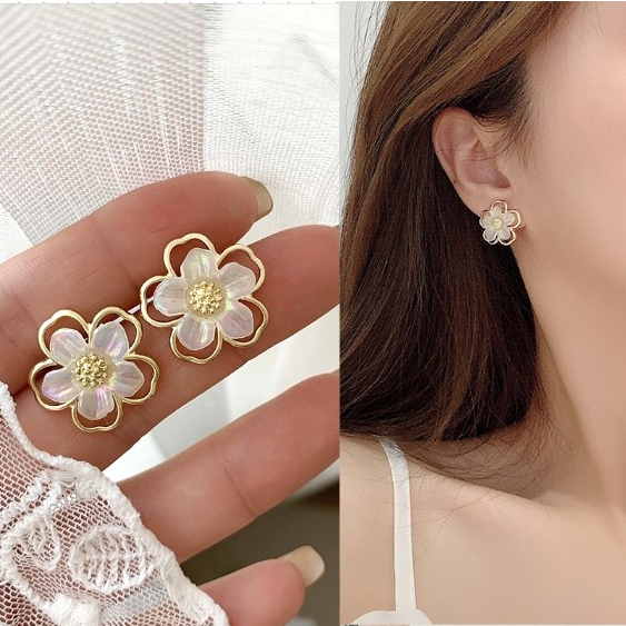 Korean flower earrings hotsell