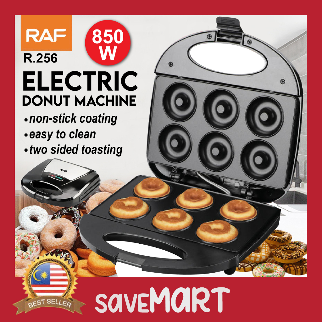 RAF Donut Maker Doughnut Press 850W Non Stick Coated Double Side ...