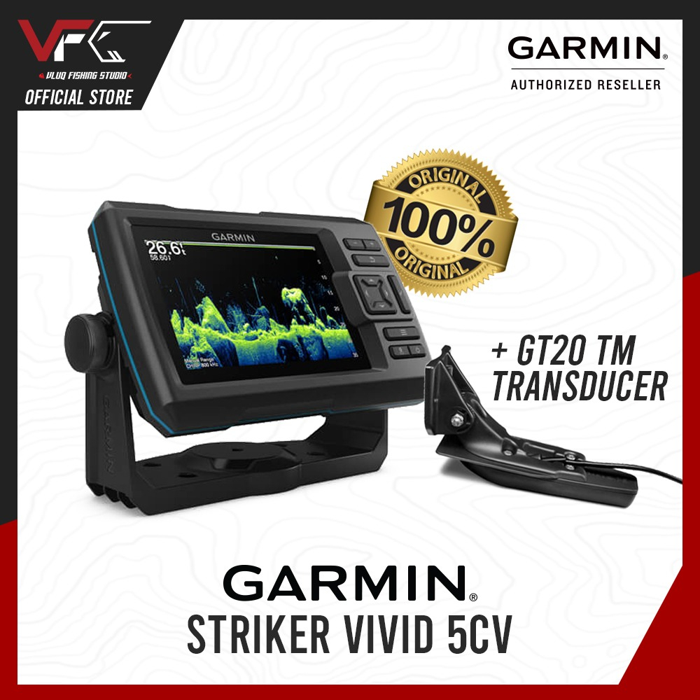 GARMIN Striker Vivid 5CV - CHIRP Marine Fishfinder with GPS & ClearVü ...