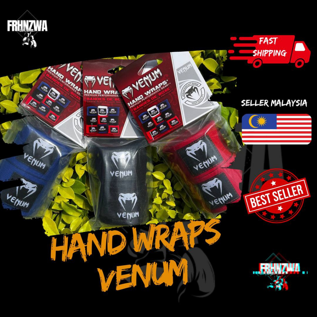 💥READY STOCK!!💥 Venum Better Quality Elastic Boxing Hand Wraps 2pcs