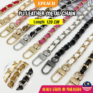 epeach 120cm PU Leather Metal Chain Strap