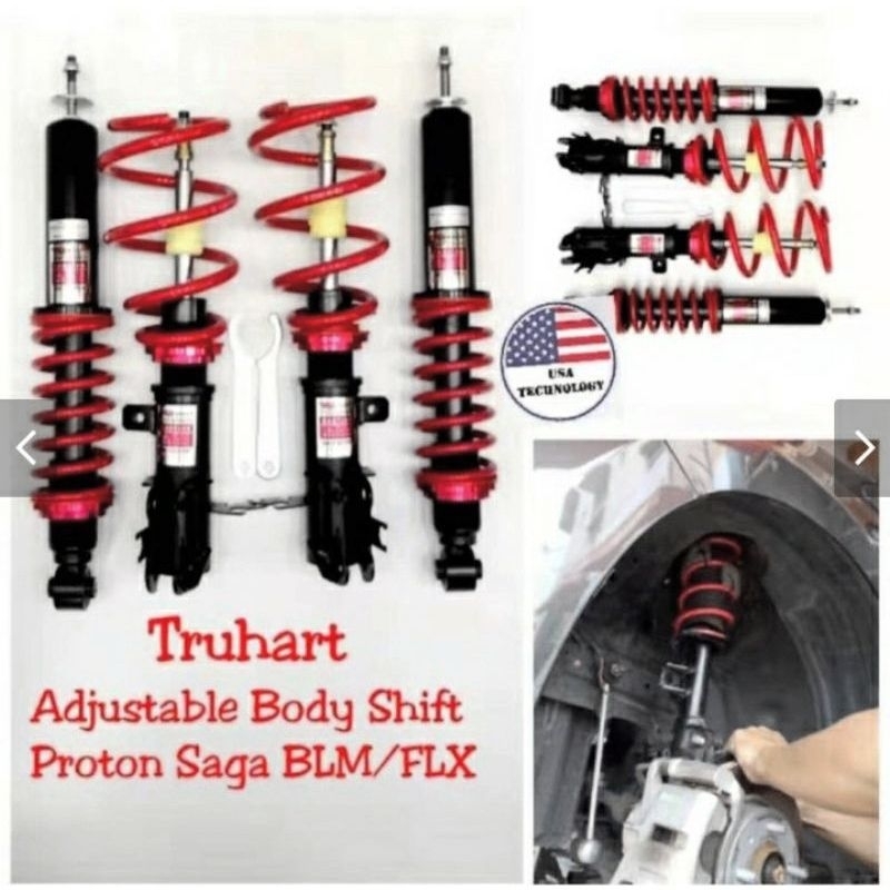 Truhart fully adjustable Proton suspension hi low bodyshift Wira Waja