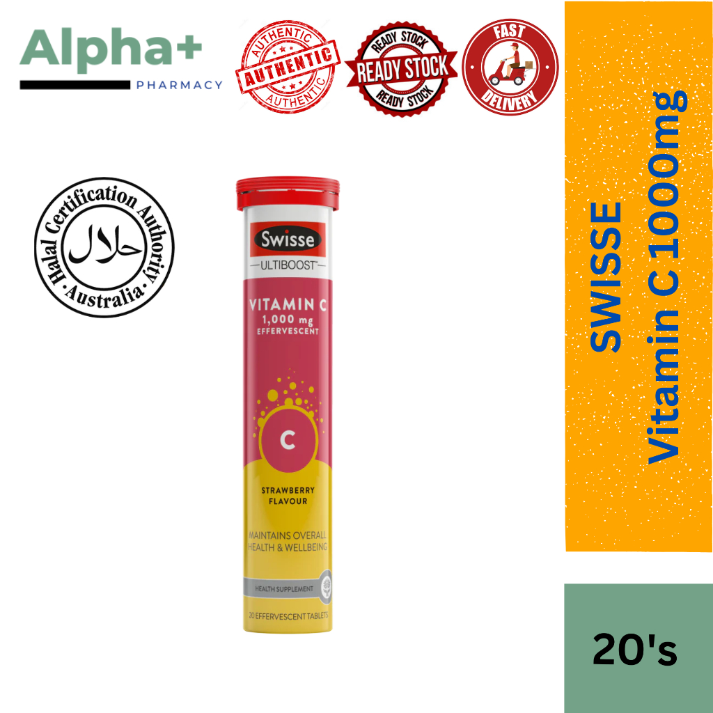 SWISSE ULTIBOOST VITAMIN C 1000MG EFFERVESCENT TABLET 20's Strawberry Flavour Shopee Malaysia