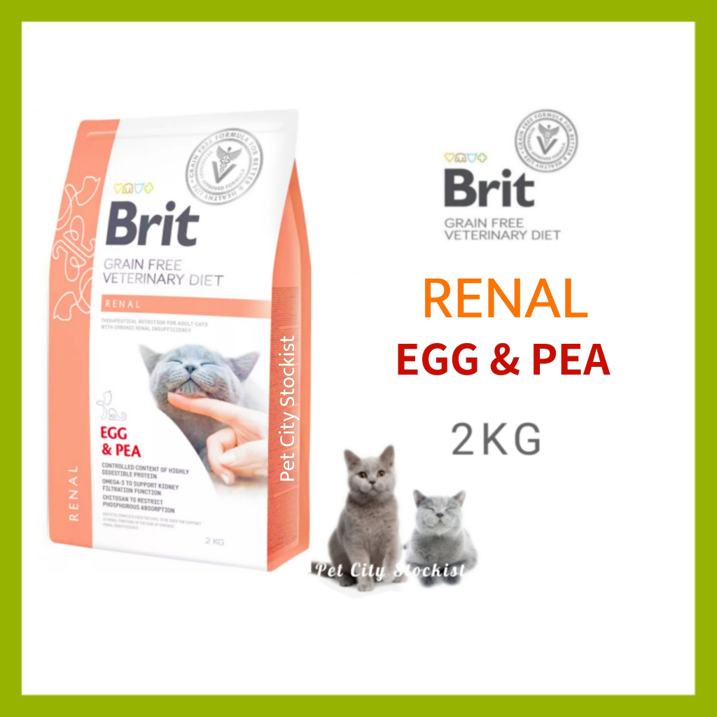 Brit Grain Free Vet Diet Egg and Pea Feline Renal Cat Dry Food 2kg