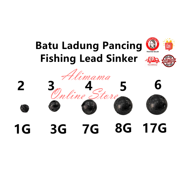 Round Shape Lead Fishing Sinker RS Batu LadungPancing Trolling