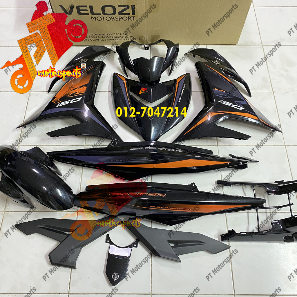 Yamaha Y15 V1 V2 Cover Set Black Kilat Exciter RC Oren Orange Velozi ...