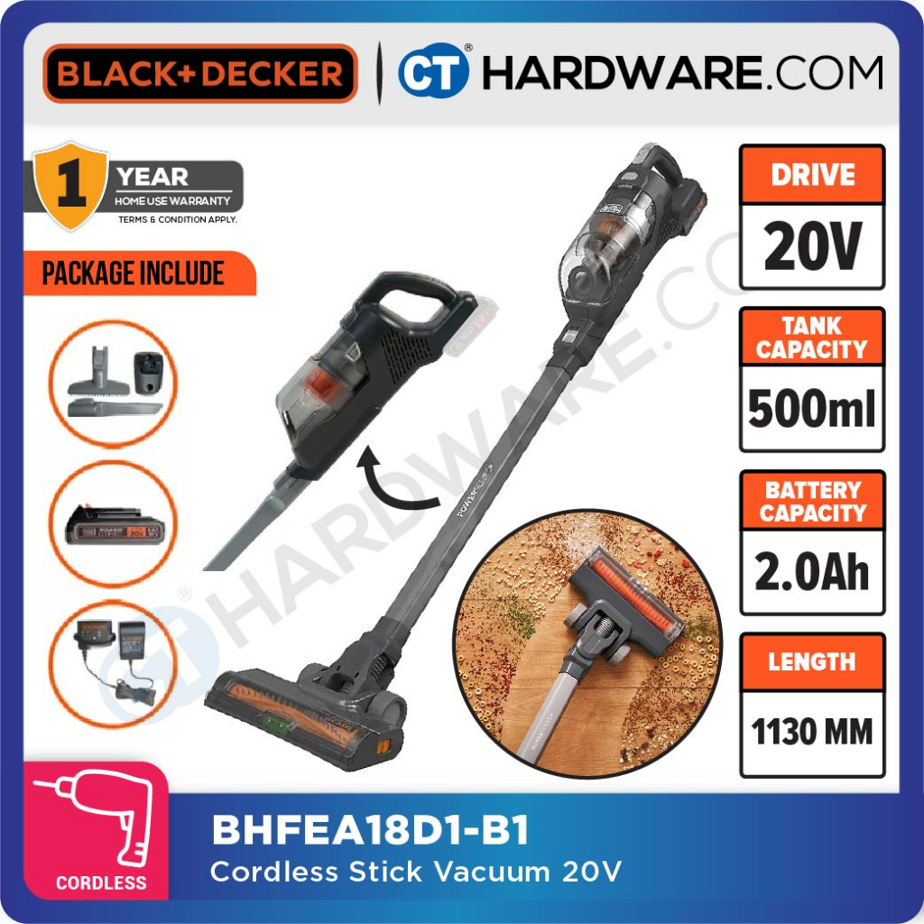 BLACK & DECKER PD1420LP CORDLESS DUSTBUSTER 14.4V 1.5AH 560ML 1060L/MIN