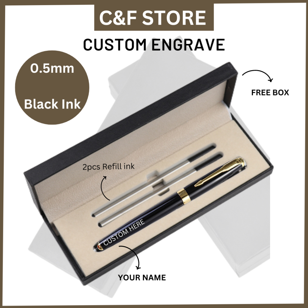 CUSTOM ENGRAVE Ballpoint pen Metal Pen Ball point Pen Roller Pen 0.5mm ...
