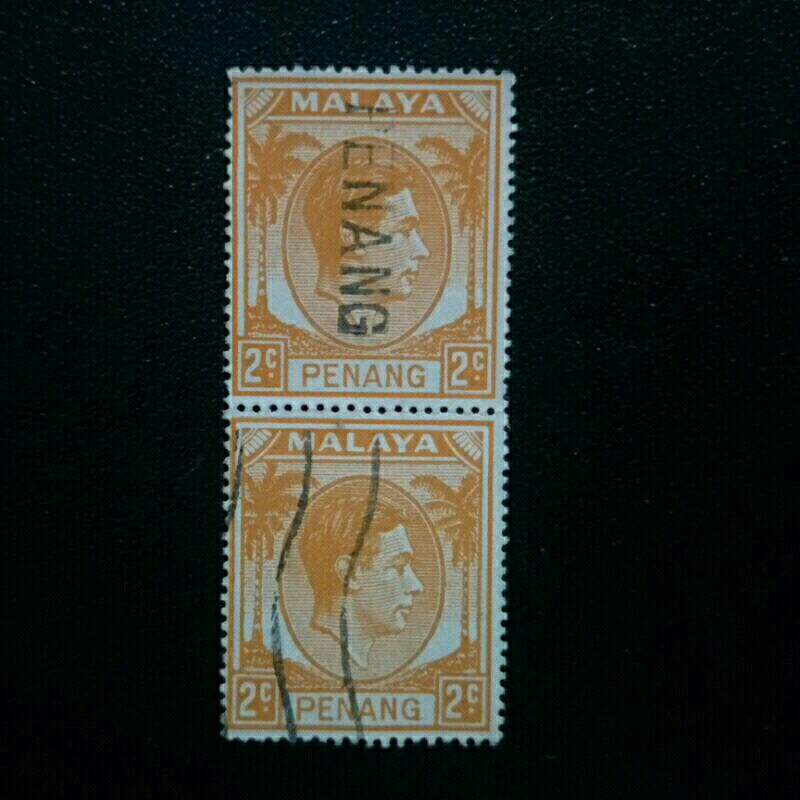 1949-1952 Stamp Malaya Penang-In Vertical & Horizontal Pair-Used Stamp ...