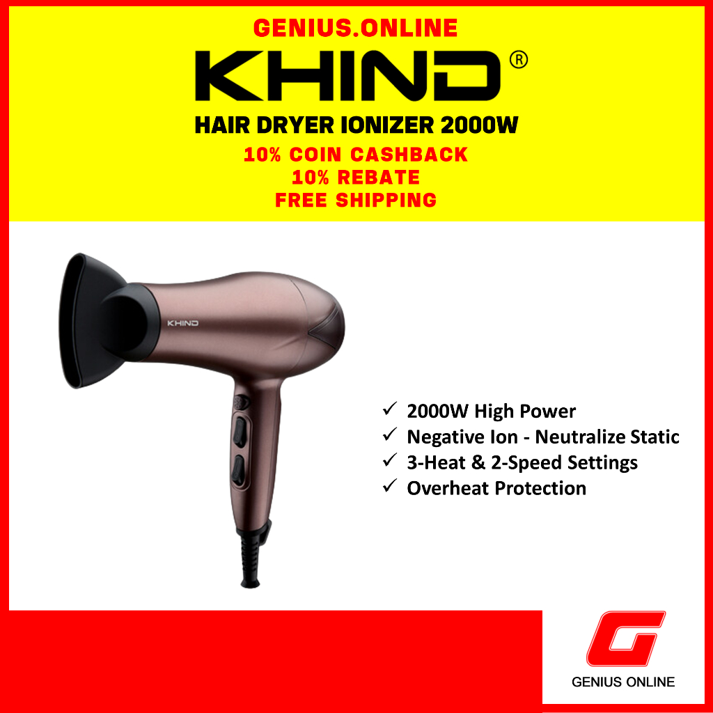 KHIND Hair Dryer with Ionizer (2000W) HD2022 | Shopee Malaysia