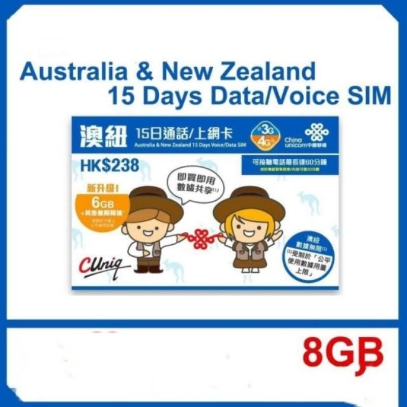 Australia + New Zealand Travel Sim Card Shopee Malaysia