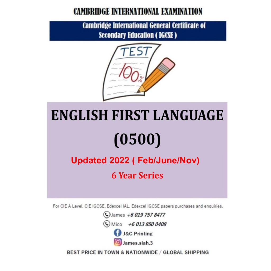 Cambridge Igcse Past Year Papers English First Language 0500 Paper 1,2 ...