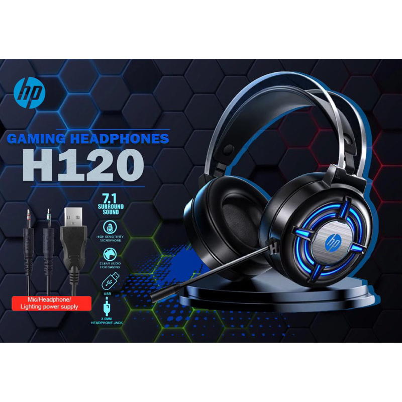 HP H120G USB WIRED GAMING HEADPHONE WITH RGB BACKLIT AND BUILT IN