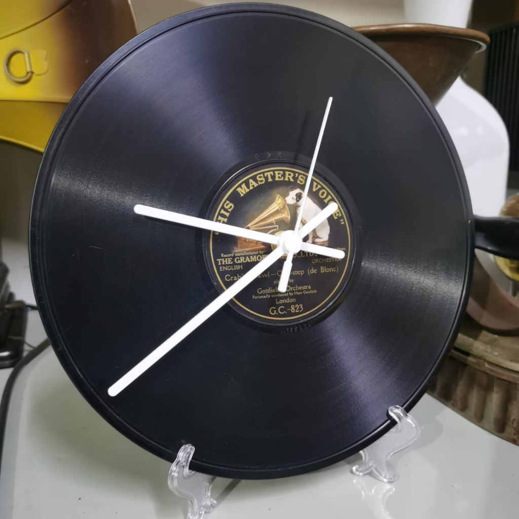 Wall Clock Design Shellac Record Jam Dinding Reka Bentuk Piring Batu ...